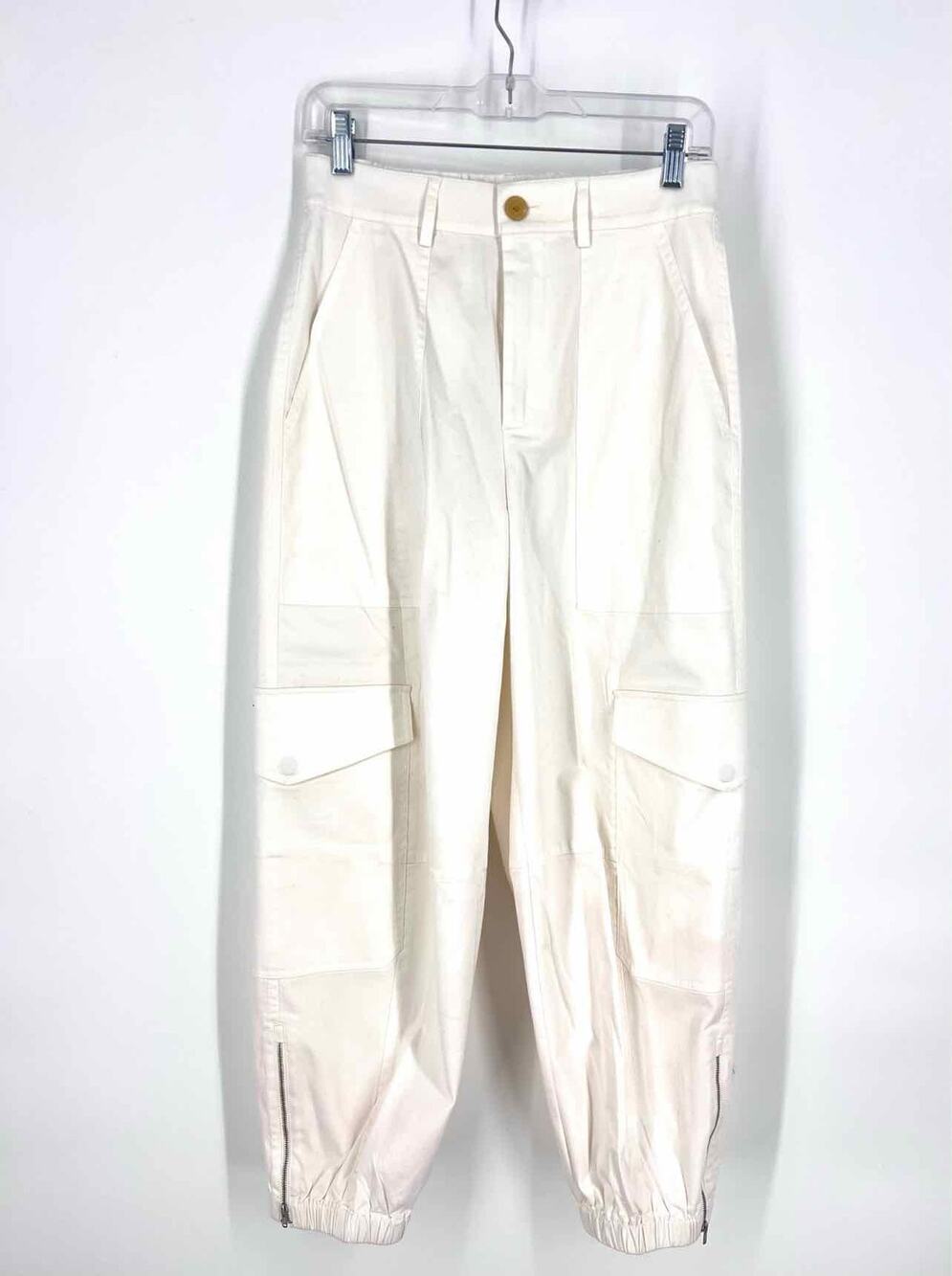 ATM Size 8 White Cargo Designer Pants